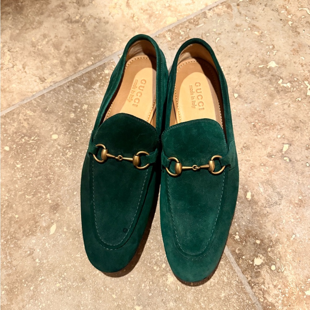 Gucci Men's Horsebit 1953 Embossed Suede Bit Loafers